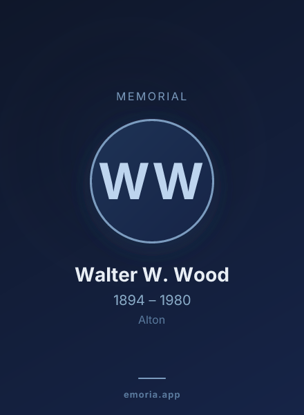 Memorial portrait of Walter W. Wood
