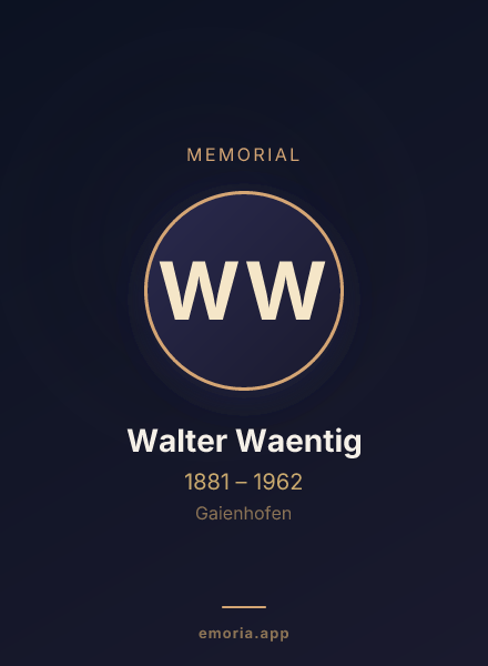 Memorial portrait of Walter Waentig