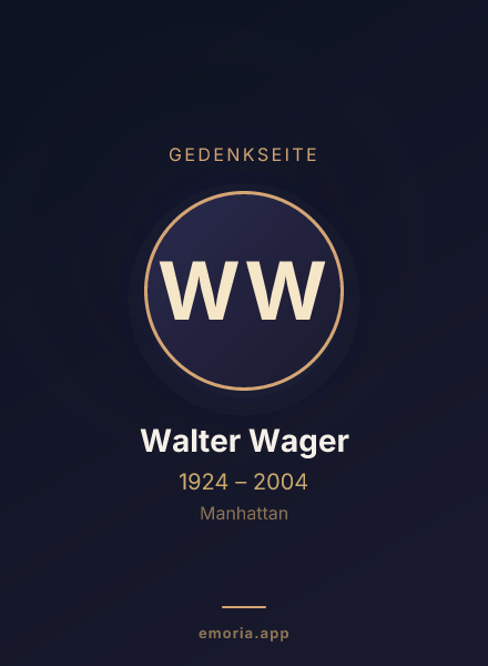 Gedenkportrait von Walter Wager