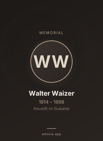 Memorial portrait of Walter Waizer