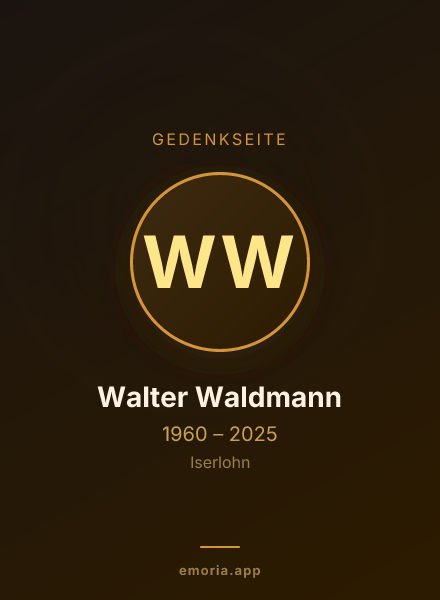 Gedenkportrait von Walter Waldmann