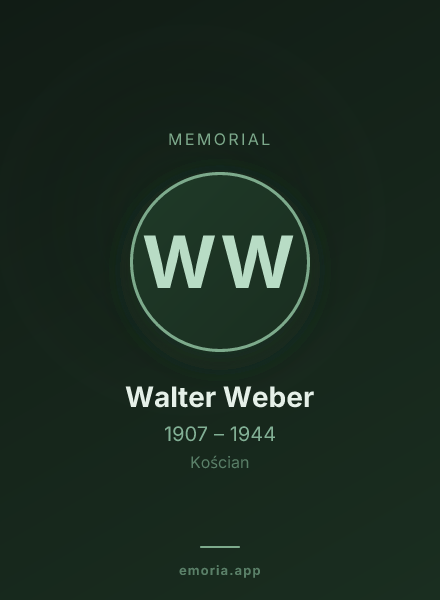 Memorial portrait of Walter Weber