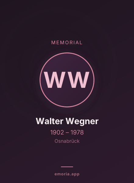 Memorial portrait of Walter Wegner