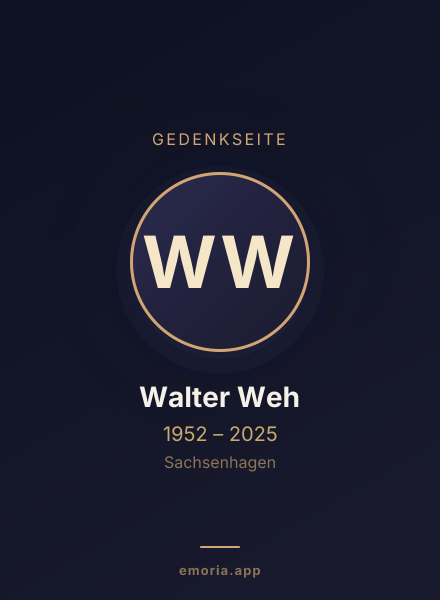 Gedenkportrait von Walter Weh
