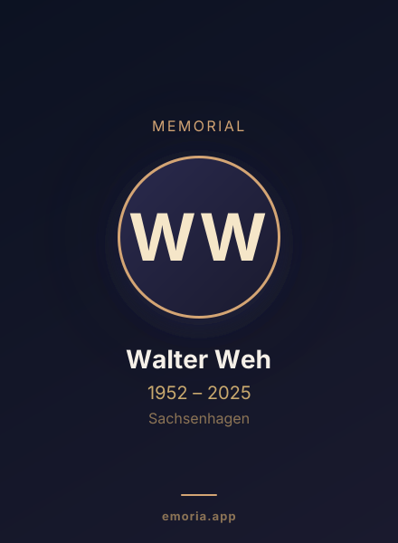 Memorial portrait of Walter Weh