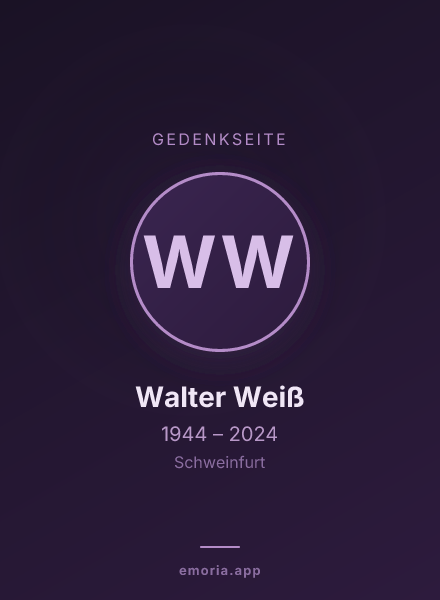 Gedenkportrait von Walter Weiß