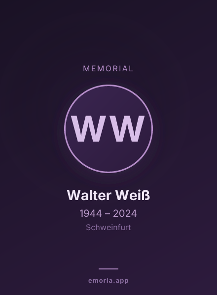 Memorial portrait of Walter Weiß