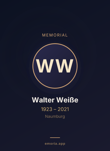 Memorial portrait of Walter Weiße