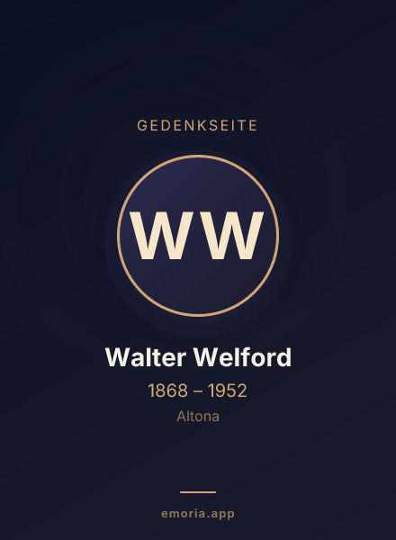 Gedenkportrait von Walter Welford