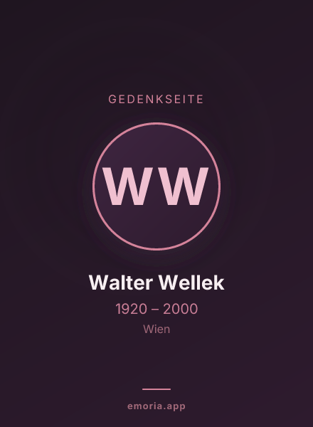 Gedenkportrait von Walter Wellek