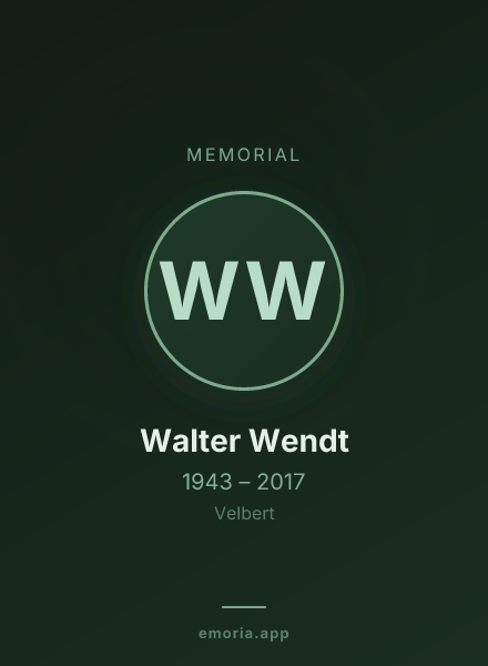 Memorial portrait of Walter Wendt