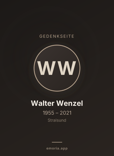 Gedenkportrait von Walter Wenzel