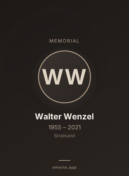 Memorial portrait of Walter Wenzel