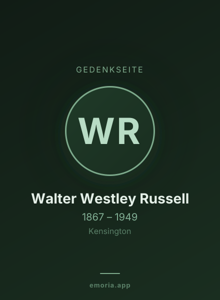 Gedenkportrait von Walter Westley Russell