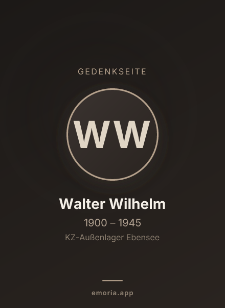 Gedenkportrait von Walter Wilhelm