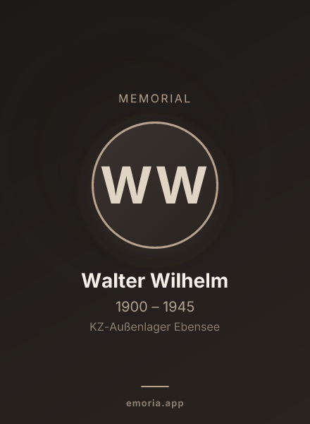 Memorial portrait of Walter Wilhelm