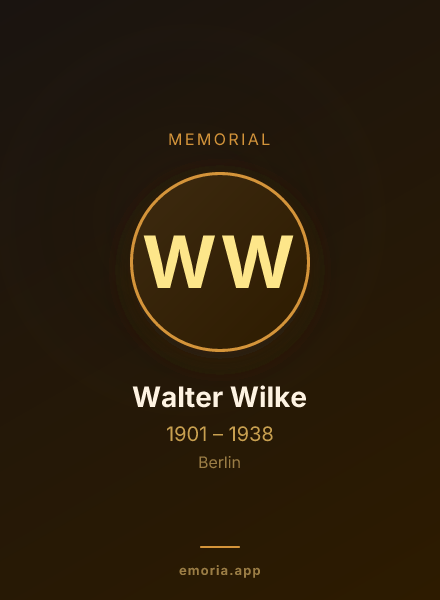 Memorial portrait of Walter Wilke