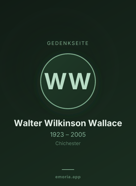 Gedenkportrait von Walter Wilkinson Wallace