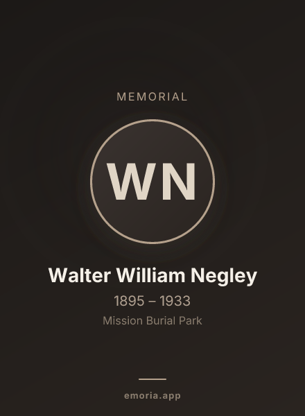 Memorial portrait of Walter William Negley