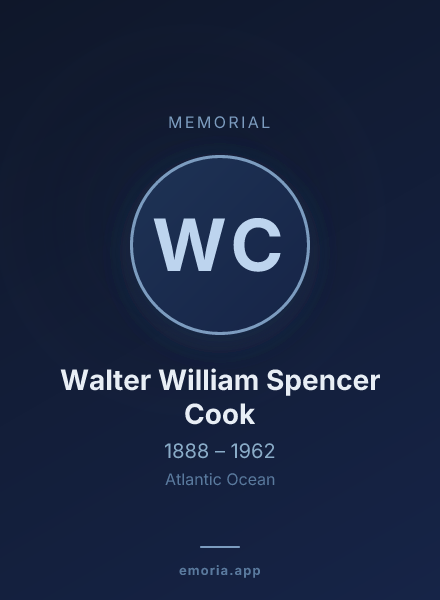 Memorial portrait of Walter William Spencer Cook