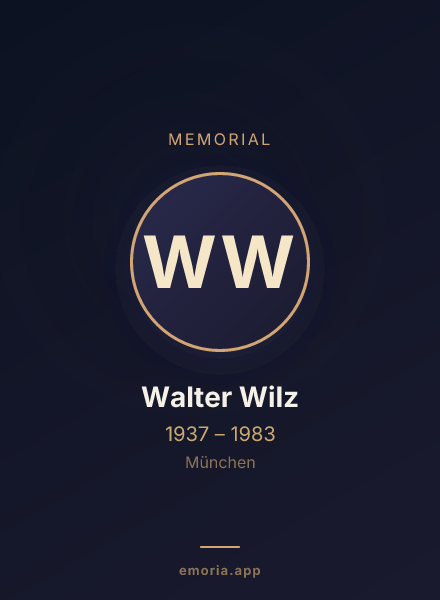 Memorial portrait of Walter Wilz