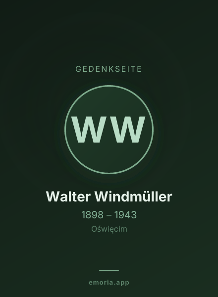 Gedenkportrait von Walter Windmüller