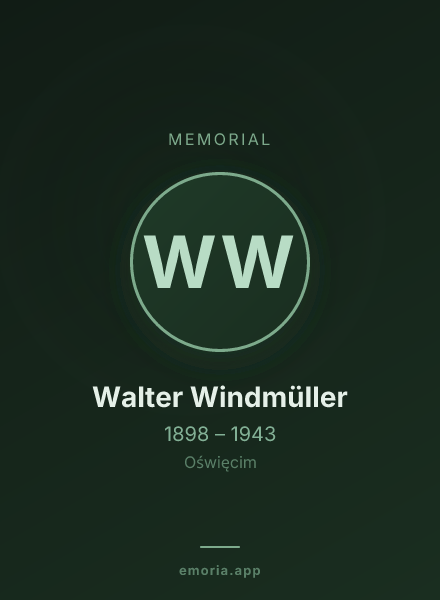 Memorial portrait of Walter Windmüller