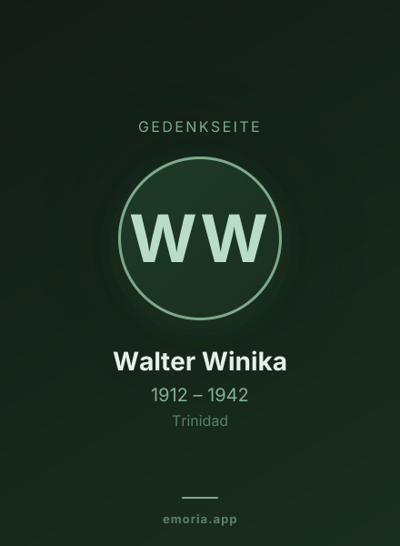 Gedenkportrait von Walter Winika
