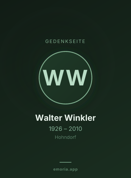 Gedenkportrait von Walter Winkler