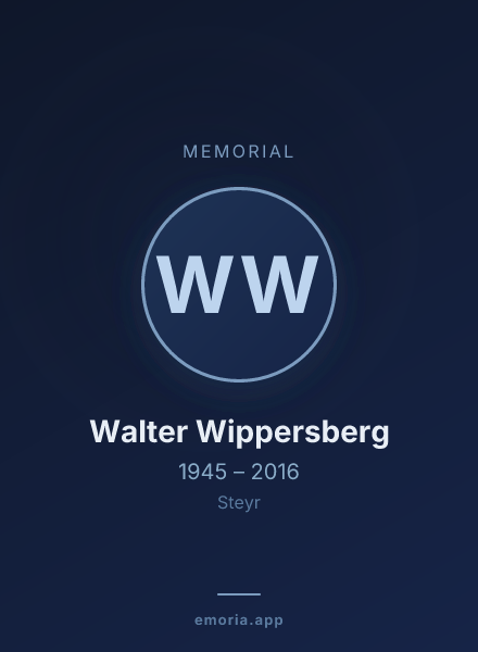 Memorial portrait of Walter Wippersberg