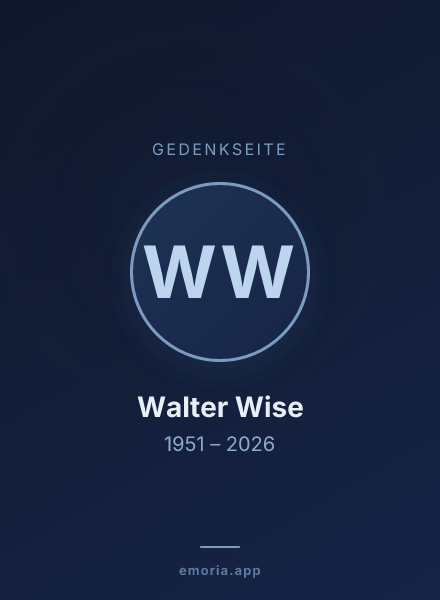 Gedenkportrait von Walter Wise