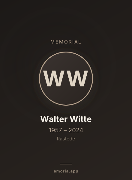 Memorial portrait of Walter Witte
