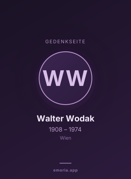 Gedenkportrait von Walter Wodak