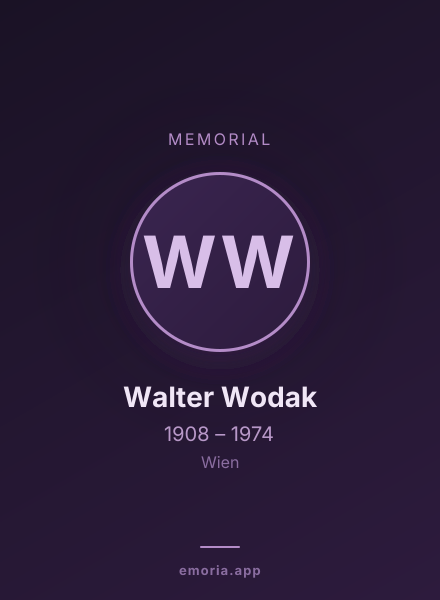Memorial portrait of Walter Wodak