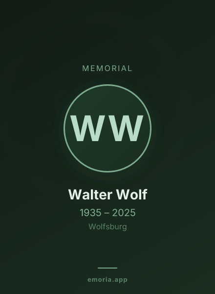 Memorial portrait of Walter Wolf