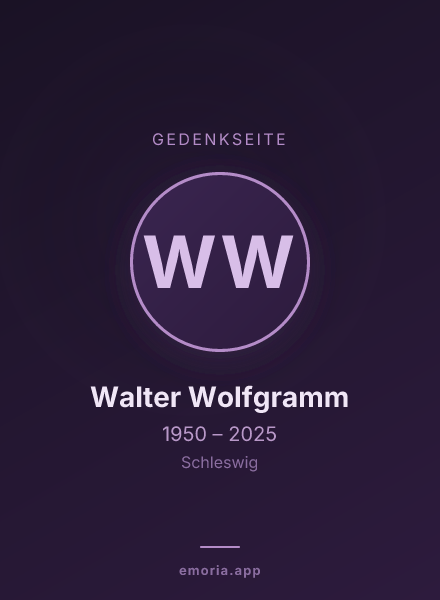 Gedenkportrait von Walter Wolfgramm