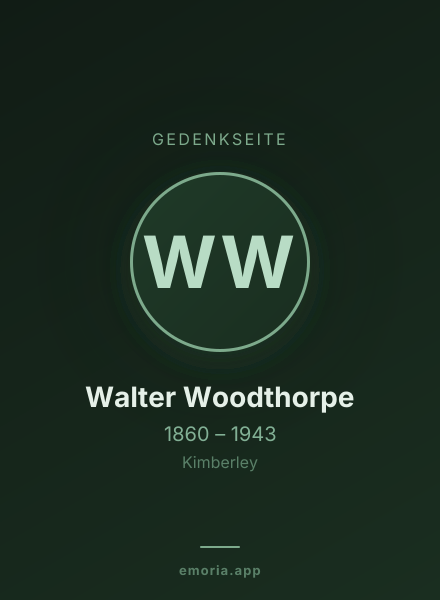 Gedenkportrait von Walter Woodthorpe