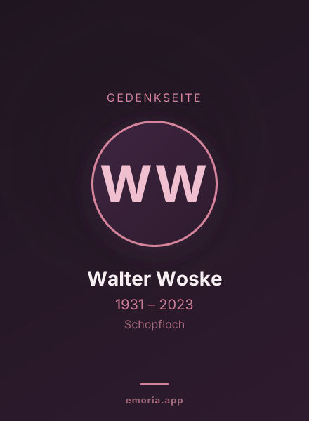 Gedenkportrait von Walter Woske