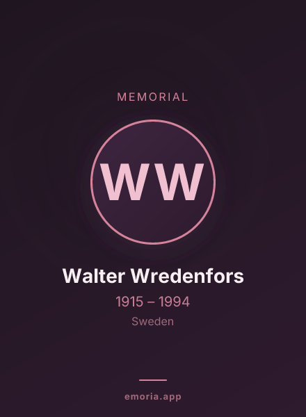 Memorial portrait of Walter Wredenfors