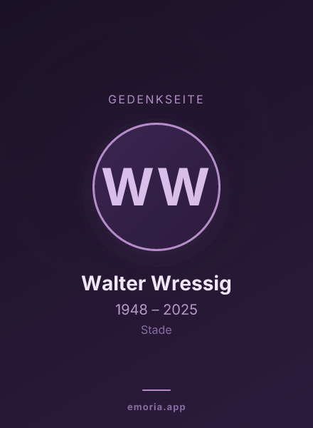 Gedenkportrait von Walter Wressig