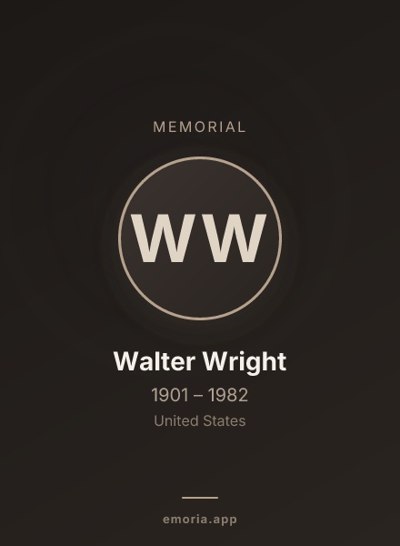 Memorial portrait of Walter Wright