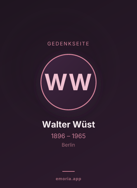Gedenkportrait von Walter Wüst