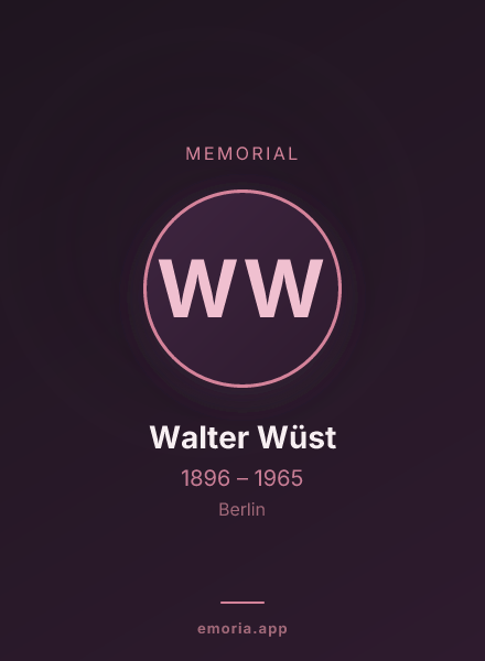 Memorial portrait of Walter Wüst