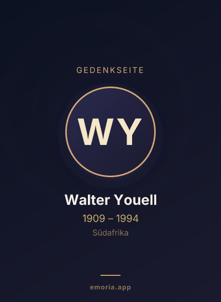 Gedenkportrait von Walter Youell