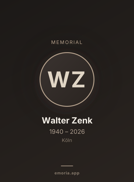 Memorial portrait of Walter Zenk