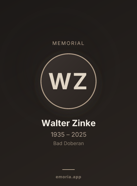 Memorial portrait of Walter Zinke