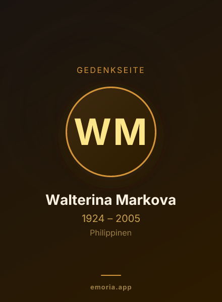 Gedenkportrait von Walterina Markova