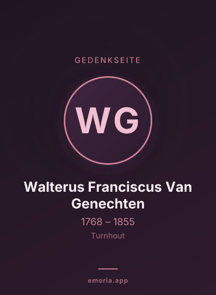 Gedenkportrait von Walterus Franciscus Van Genechten
