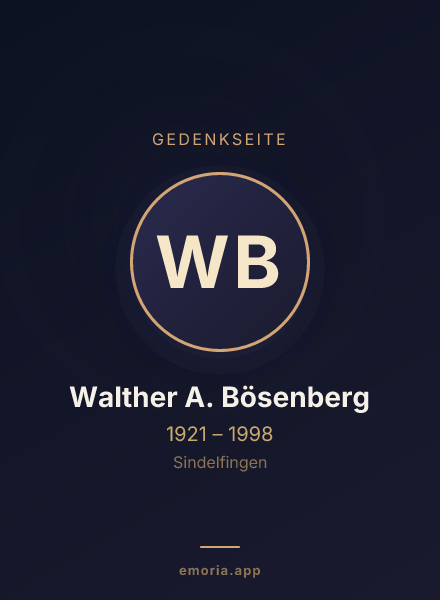 Gedenkportrait von Walther A. Bösenberg