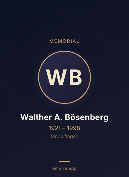 Memorial portrait of Walther A. Bösenberg